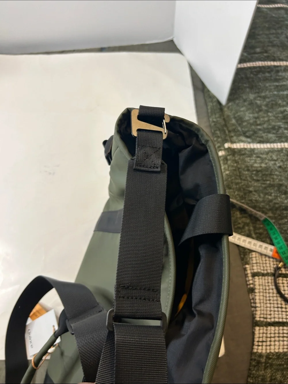 Quince Olive Green Utility Travel Bag with Black Straps - Picture 15 of 16